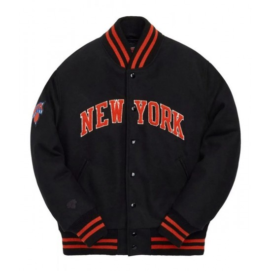 NY Knicks 10 Varsity Black Jacket NY Knicks 10 Varsity Black Jacket