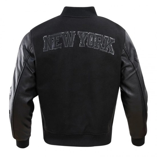 NY Knicks All Black Varsity Jacket NY Knicks All Black Varsity Jacket
