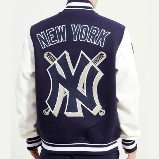 NY Yankees MBL Mash Up Logo Letterman Varsity Jacket NY Yankees MBL Mash Up Logo Letterman Varsity Jacket