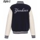 NY Yankees Navy Blue White Letterman Jacket