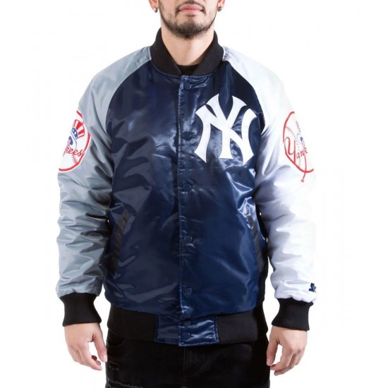 NY Yankees Tri-Color Satin Jacket