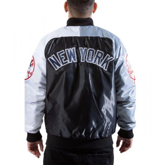 NY Yankees Tri-Color Satin Jacket