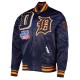 Navy Blue Detroit Tigers Mash Up Satin Jacket Navy Blue Detroit Tigers Mash Up Satin Jacket