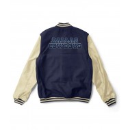 Navy Blue and Cream Dallas Cowboys Varsity Jacket