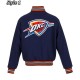 Navy Oklahoma City Thunder Varsity Wool Jacket Navy Oklahoma City Thunder Varsity Wool Jacket
