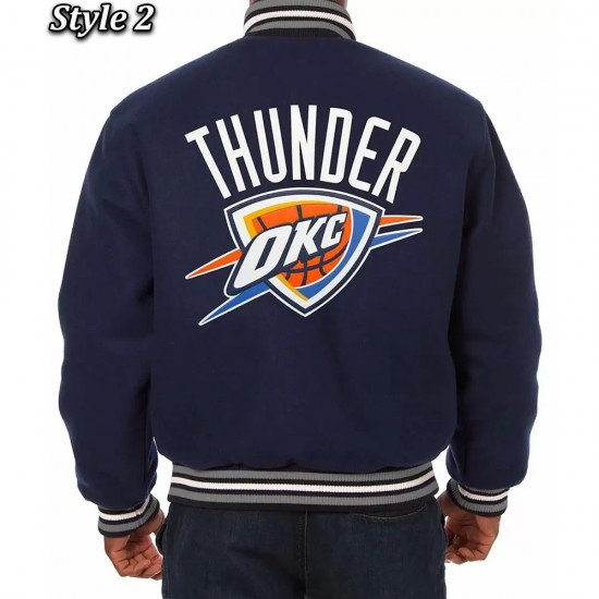 Navy Oklahoma City Thunder Varsity Wool Jacket Navy Oklahoma City Thunder Varsity Wool Jacket