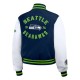 Navy White Seattle Seahawks Varsity Full-Zip Jacket