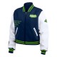 Navy White Seattle Seahawks Varsity Full-Zip Jacket