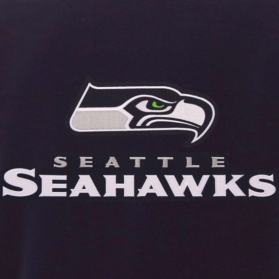 Navy White Seattle Seahawks Varsity Jacket