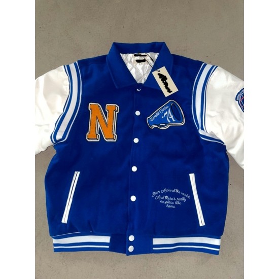 Neutrals Country Club Blue Varsity Jacket Neutrals Country Club Blue Varsity Jacket