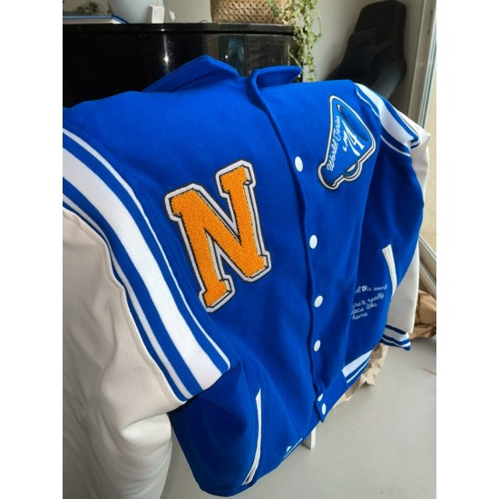 Neutrals Country Club Blue Varsity Jacket Neutrals Country Club Blue Varsity Jacket