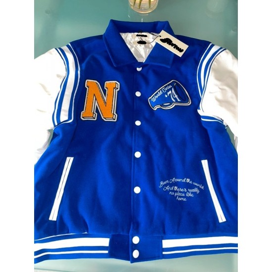 Neutrals Country Club Blue Varsity Jacket Neutrals Country Club Blue Varsity Jacket