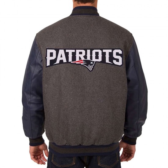 New England Patriots Charcoal & Blue Varsity Jacket