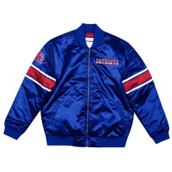 New England Patriots Classic Logo Royal Satin Jacket