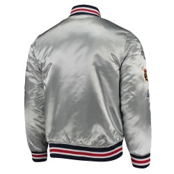 New England Patriots Game Silver Satin Jacket