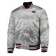 New England Patriots Game Silver Satin Jacket New England Patriots Game Silver Satin Jacket
