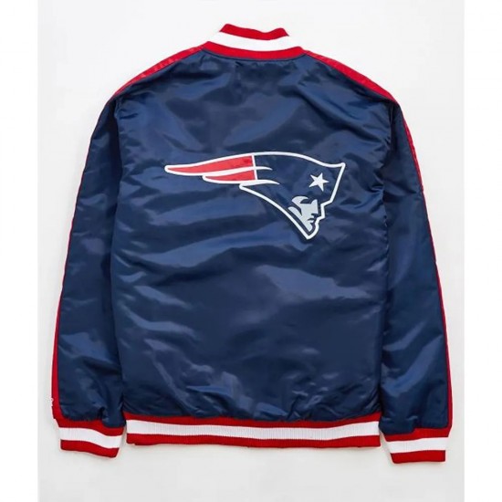 New England Patriots Navy Blue Satin Striped Jacket