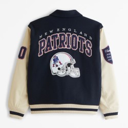 New England Patriots Navy & Off-White Varsity Jacket