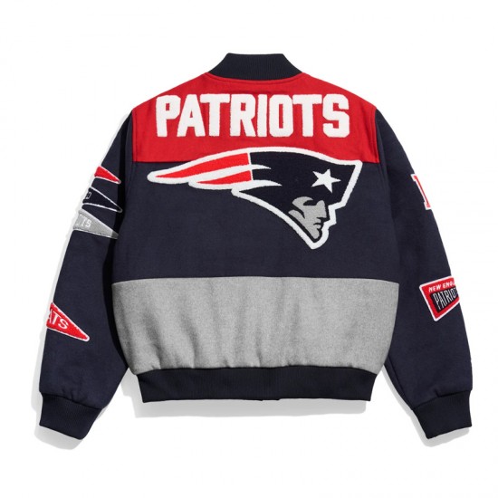 New England Patriots Pennant Navy Varsity Wool Jacket