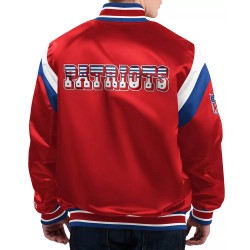New England Patriots Shutout Throwback Red Satin Jacket