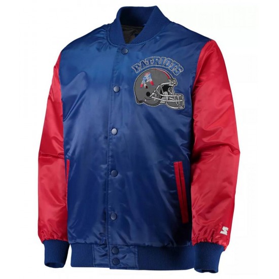 New England Patriots Throwback Red and Blue Locker Room Jacket