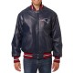 New England Patriots Varsity Navy Leather Jacket New England Patriots Varsity Navy Leather Jacket