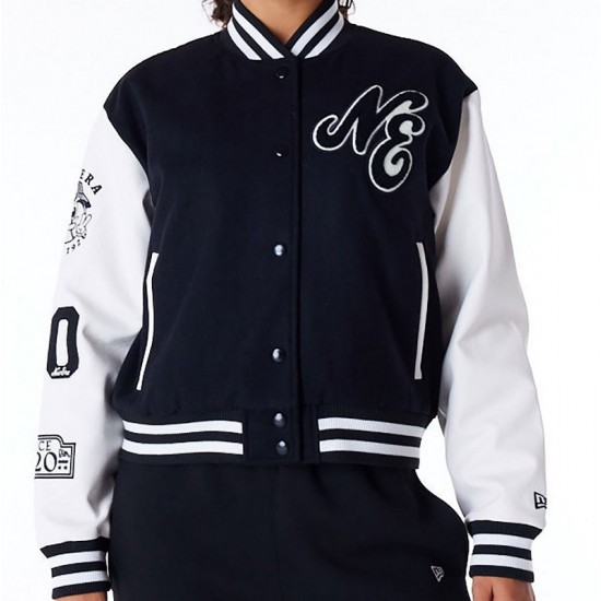 New Era Womens Black Varsity Jacket New Era Womens Black Varsity Jacket