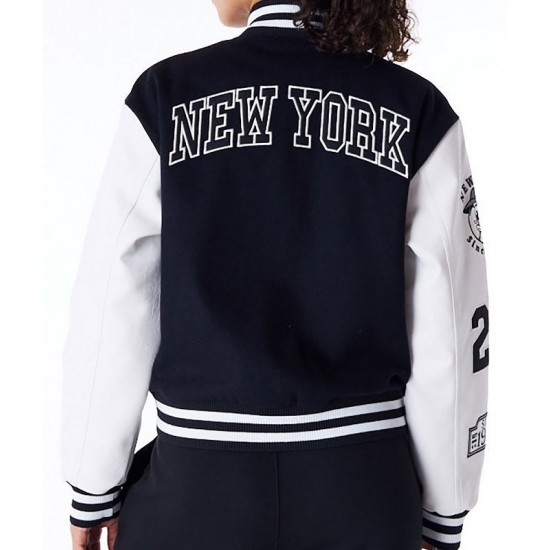 New Era Womens Black Varsity Jacket New Era Womens Black Varsity Jacket