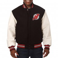 New Jersey Devils Black & White Varsity Jacket