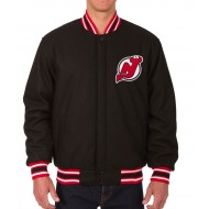 New Jersey Devils Black Wool Varsity Jacket