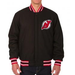 New Jersey Devils Bomber Black Wool Jacket