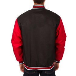 New Jersey Devils Front Hit Poly Twill Black & Red Jacket