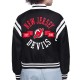 New Jersey Devils Printed Logo Varsity Satin Jacket New Jersey Devils Printed Logo Varsity Satin Jacket