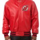 New Jersey Devils Red Leather Jacket New Jersey Devils Red Leather Jacket