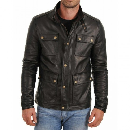 New Men's Genuine Lambskin Leather Motorcycle Jacket Slim Fit Biker Jacket Shirt Style New Men's Genuine Lambskin Leather Motorcycle Jacket Slim Fit Biker Jacket Shirt Style