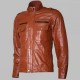 New Men's Tan Brown Moto Leather Jacket New Men's Tan Brown Moto Leather Jacket