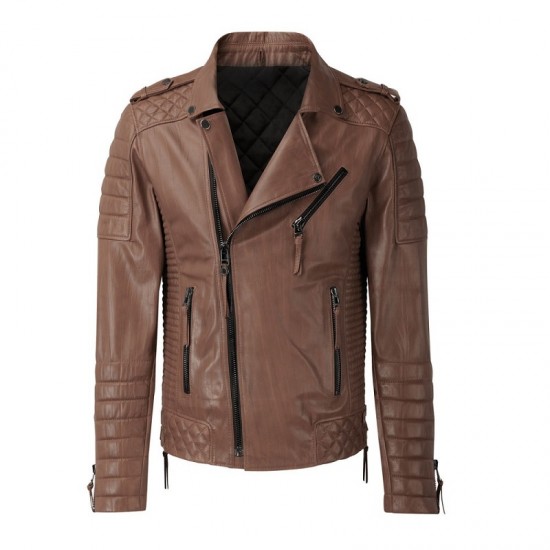 New Mens Kay Michaels Quilted Creased Antique Brown Jacket New Mens Kay Michaels Quilted Creased Antique Brown Jacket