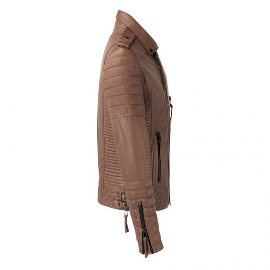 New Mens Kay Michaels Quilted Creased Antique Brown Jacket New Mens Kay Michaels Quilted Creased Antique Brown Jacket