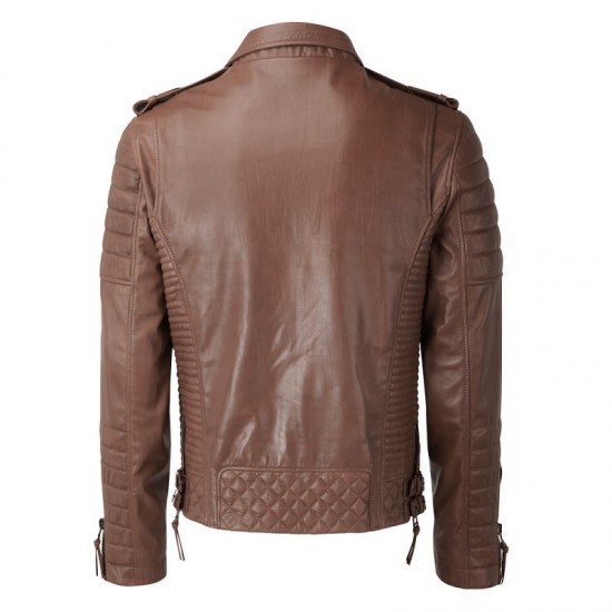 New Mens Kay Michaels Quilted Creased Antique Brown Jacket New Mens Kay Michaels Quilted Creased Antique Brown Jacket