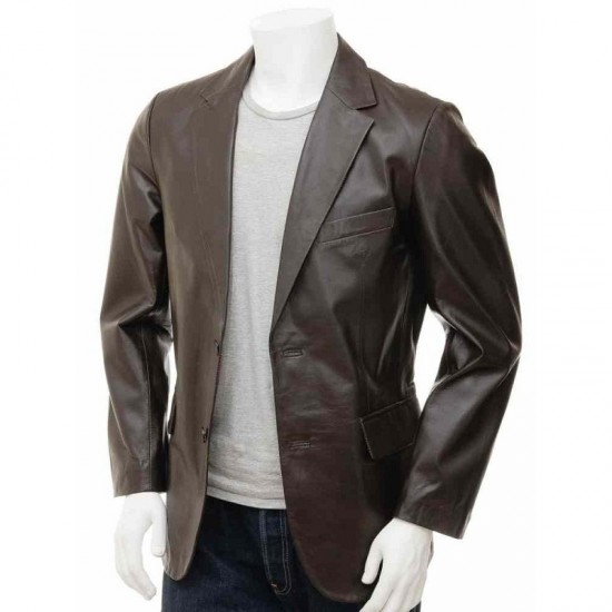 New Men’s Ultimate Crossover Real Leather Blazer Jacket New Men’s Ultimate Crossover Real Leather Blazer Jacket