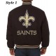 New Orleans Saints Bomber Black Wool Jacket