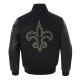New Orleans Saints Full-Zip Black Varsity Jacket New Orleans Saints Full-Zip Black Varsity Jacket