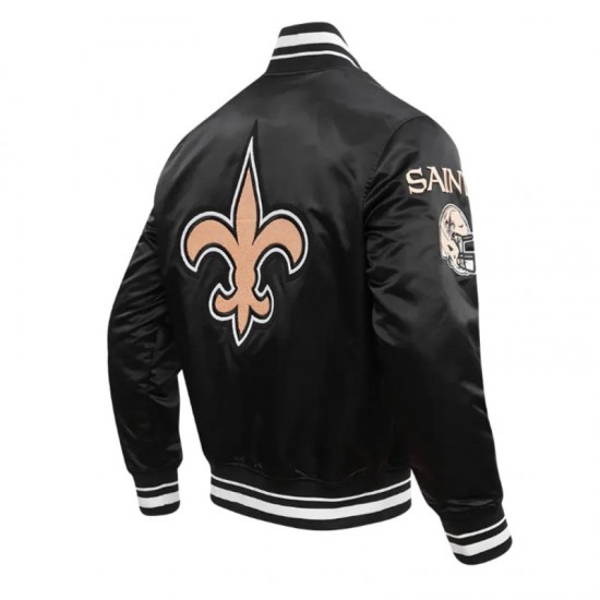 New Orleans Saints Mashup Classic Rib Satin Jacket New Orleans Saints Mashup Classic Rib Satin Jacket