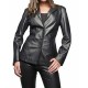 New Women's Genuine Lambskin Leather Slim Fit Cafe Racer Black Jacket Biker Coat New Women's Genuine Lambskin Leather Slim Fit Cafe Racer Black Jacket Biker Coat