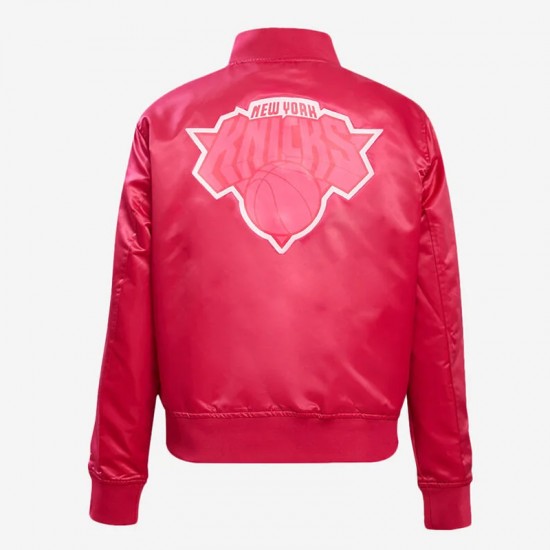 New York Knicks Triple Pink Satin Jacket