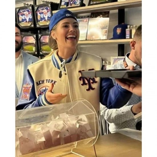 New York Mets Kate Upton Varsity Jacket New York Mets Kate Upton Varsity Jacket