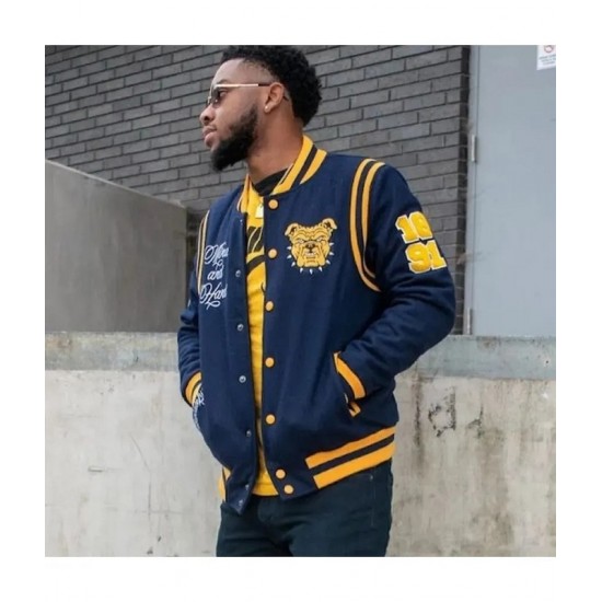 North Carolina A T University Unisex Navy Blue Varsity Jacket North Carolina A T University Unisex Navy Blue Varsity Jacket