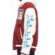 Off White Red Varsity Jacket Off White Red Varsity Jacket