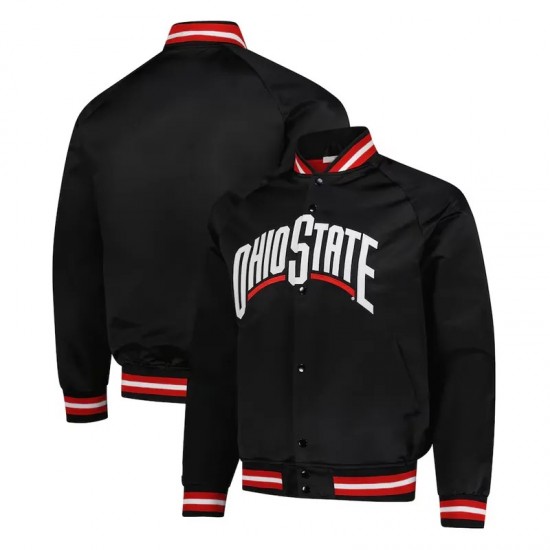 Ohio State Buckeyes Black Satin Jacket Ohio State Buckeyes Black Satin Jacket