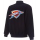 Oklahoma City Thunder Bomber Navy Blue Wool Jacket